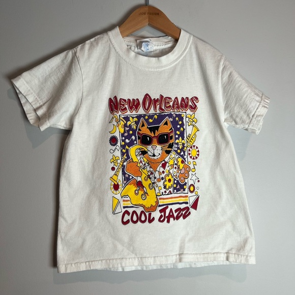 Vintage New Orleans Cool Jazz Cat T-Shirt Size XS - Picture 1 of 5